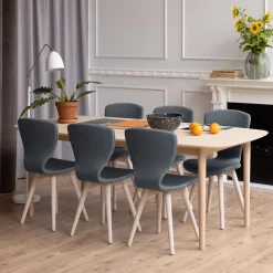 Bendt Rechte Eettafel|Eettafel Ove Eiken Whitewash, 210 x 100cm Wit