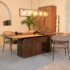 LABEL51 Rechte Eettafel|Eettafel Owen Mangohout Espresso