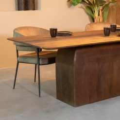 LABEL51 Rechte Eettafel|Eettafel Owen Mangohout Espresso