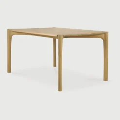 Ethnicraft Rechte Eettafel|Eettafel PI Geolied Eikenhout, kleur Naturel