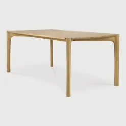 Ethnicraft Rechte Eettafel|Eettafel PI Geolied Eikenhout, kleur Naturel