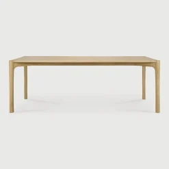 Ethnicraft Rechte Eettafel|Eettafel PI Geolied Eikenhout, kleur Naturel