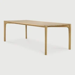 Ethnicraft Rechte Eettafel|Eettafel PI Geolied Eikenhout, kleur Naturel