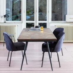 WOOOD Rechte Eettafel|Eettafel Rhombic Teakhout Naturel