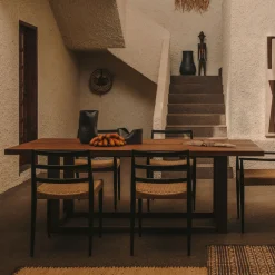 Kave Home Rechte Eettafel|Eettafel Sashi Teakhout, 220 x 100cm