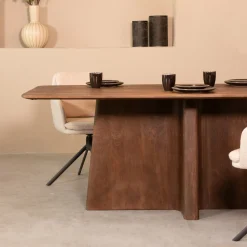 LABEL51 Rechte Eettafel|Eettafel Scott Mangohout Espresso