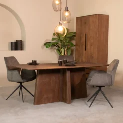 LABEL51 Rechte Eettafel|Eettafel Scott Mangohout Espresso