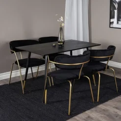 Nohr Rechte Eettafel|Eettafel Shaindy MDF, kleur Zwart