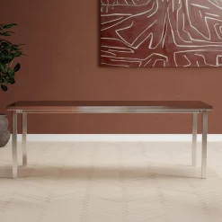 Nohr Rechte Eettafel|Eettafel Shontel 210 x 95cm, kleur Zilver