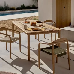 Kave Home Eettafels Voor In Je Tuin|Rechte Eettafel|Eettafel Sori Acaciahout, 200 x 100cm Naturel