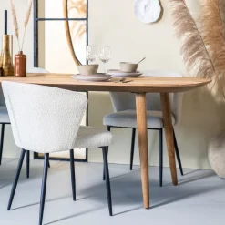 Eleonora Rechte Eettafel|Eettafel Tabassum Teak Hout