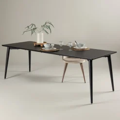Nohr Rechte Eettafel|Eettafel Tabia MDF 230 x 85cm, kleur Zwart