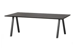 WOOOD Rechte Eettafel|Eettafel Tablo Eiken, Met 2-standen poot, kleur Blacknight