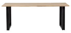 WOOOD Rechte Eettafel|Eettafel Tablo met U-poot Onbehandeld