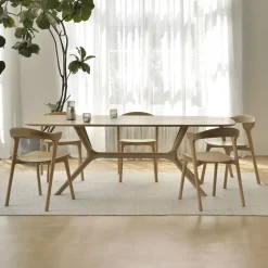 Ethnicraft Rechte Eettafel|Eettafel X Geolied Eikenhout, kleur Naturel