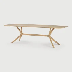 Ethnicraft Rechte Eettafel|Eettafel X Geolied Eikenhout, kleur Naturel