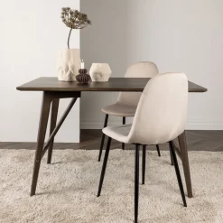 Nohr Rechte Eettafel|Eettafel Yolando Rubberhout, 120 x 80cm Donkerbruin