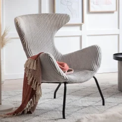 Artistiq Living Fauteuil Stof / Textiel|Fauteuil Ariel Rib, kleur Grijs