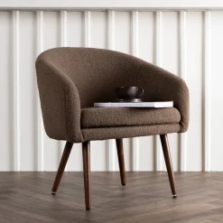 Nohr Fauteuil Stof / Textiel|Fauteuil Bouclé / Teddy|Fauteuil Arran Teddy, kleur Bruin