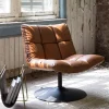 Dutchbone Fauteuil Leer / Kunstleer|Fauteuil Bar PU, kleur Vintage Bruin
