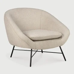 Ethnicraft Fauteuil Stof / Textiel|Fauteuil Barrow Structuurstof