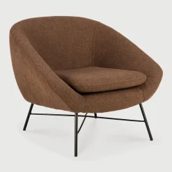 Ethnicraft Fauteuil Stof / Textiel|Fauteuil Barrow Structuurstof