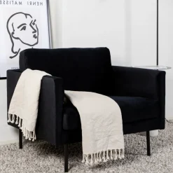 Nohr Fauteuil Stof / Textiel|Fauteuil Velvet / Fluweel|Fauteuil Bladimir Velvet, kleur Zwart