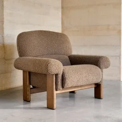 Kave Home Fauteuil Stof / Textiel|Fauteuil Bouclé / Teddy|Fauteuil Cabana Bouclé, kleur Taupe