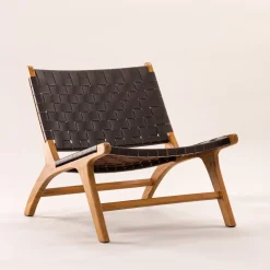 Nohr Fauteuil Leer / Kunstleer|Fauteuil Calogero Teakhout en Lederlook