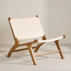 Nohr Fauteuil Leer / Kunstleer|Fauteuil Calogero Teakhout en Lederlook