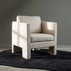 Nohr Fauteuil Stof / Textiel|Fauteuil Bouclé / Teddy|Fauteuil Diann Bouclé, kleur Wit