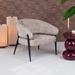 Livingfurn Fauteuil Stof / Textiel|Fauteuil Dilan Chenille