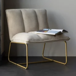 WOOOD Fauteuil Stof / Textiel|Fauteuil Fie Rib, kleur Zand