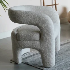 ZILT Fauteuil Stof / Textiel|Fauteuil Bouclé / Teddy|Fauteuil Genia Bouclé, kleur Off White