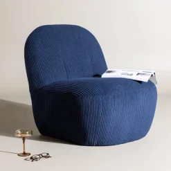 Nohr Fauteuil Stof / Textiel|Fauteuil Hadiyah Rib, kleur Blauw