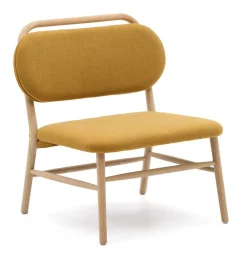 Kave Home Fauteuil Stof / Textiel|Fauteuil Helda Chenille en eikenhout