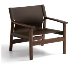 Kave Home Fauteuil Leer / Kunstleer|Fauteuil Jan Leder en essenhout