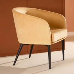 Nohr Fauteuil Stof / Textiel|Fauteuil Velvet / Fluweel|Fauteuil Jennilee Velvet, kleur Geel