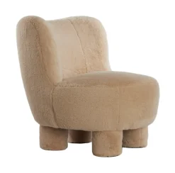 Light & Living Fauteuil Stof / Textiel|Fauteuil Bouclé / Teddy|Fauteuil Kamovu Teddy, kleur Beige