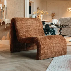 Richmond Interiors Fauteuil Stof / Textiel|Fauteuil Kelly Chenille Cinnamon