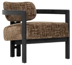 MUST Living Fauteuil Stof / Textiel|Fauteuil Kelly Chenille, kleur Zwart