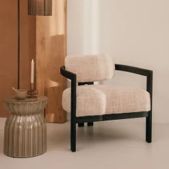 MUST Living Fauteuil Stof / Textiel|Fauteuil Kelly Chenille, kleur Zwart