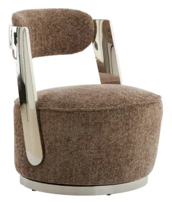 Light & Living Fauteuil Stof / Textiel|Fauteuil Kemena kleur Grijs/Bruin