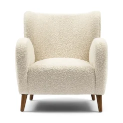 Rivièra Maison Fauteuil Stof / Textiel|Fauteuil Bouclé / Teddy|Fauteuil La Contessina Bouclé, kleur Simply White