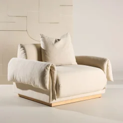 Nohr Fauteuil Stof / Textiel|Fauteuil Lisa Linnenlook, kleur Beige