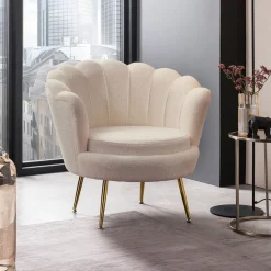 Artistiq Living Fauteuil Stof / Textiel|Fauteuil Bouclé / Teddy|Fauteuil Lizzy Bouclé Wit