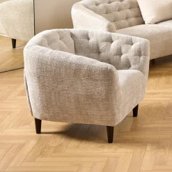 Bendt Fauteuil Stof / Textiel|Fauteuil Loes Chenille, kleur Beige