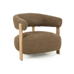 Eleonora Fauteuil Stof / Textiel|Fauteuil Bouclé / Teddy|Fauteuil Lola Bouclé en eikenhout