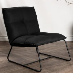 Nohr Fauteuil Stof / Textiel|Fauteuil Manisha Linnen, kleur Zwart