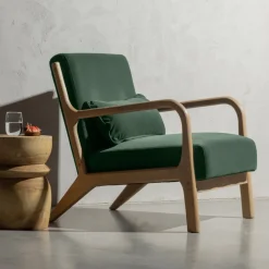 WOOOD Fauteuil Stof / Textiel|Fauteuil Velvet / Fluweel|Fauteuil Mark Velvet Groen